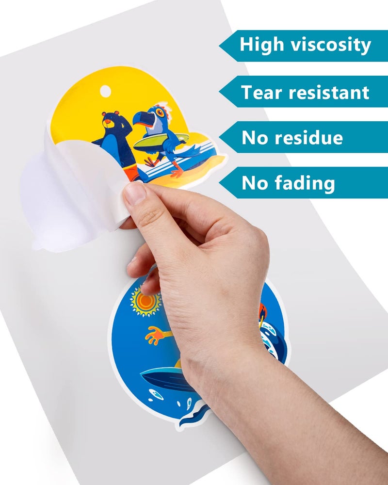 QYH Premium Printable Vinyl for Inkjet Printer-20 Matte Sticker Paper Waterproof 8.5"" x 11"" White Labels - Image 4